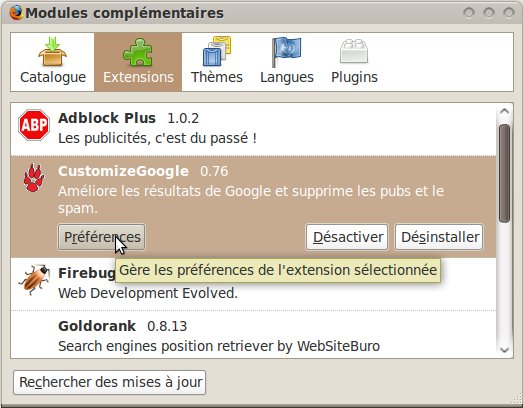 Customize Google Firefox